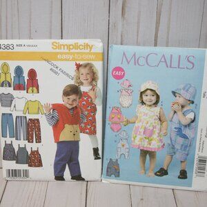Sewing Pattern Bundle Toddler Pants, Jumper, Vest Sizes 1/2-4